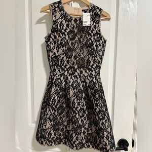Scuba black lace mini dress